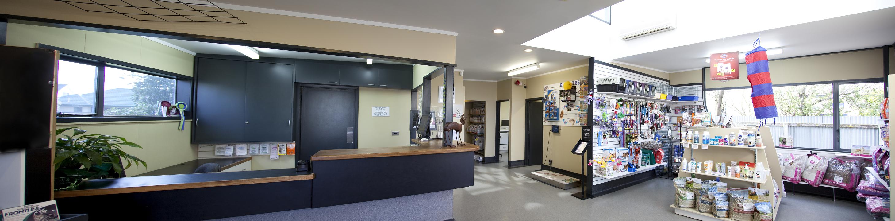 Clinic products at reception